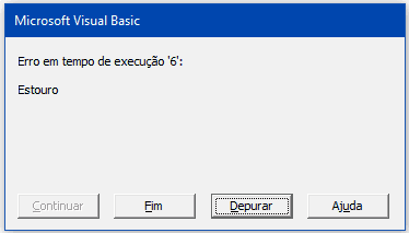 variáveis no vba